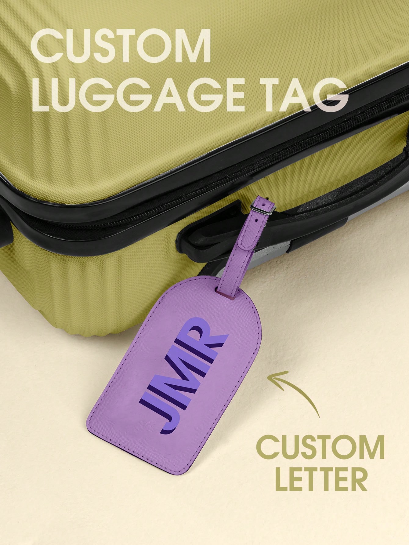 Travel Luggage Set - Tag Bagasi Inisial Pribadi Huruf Kustom