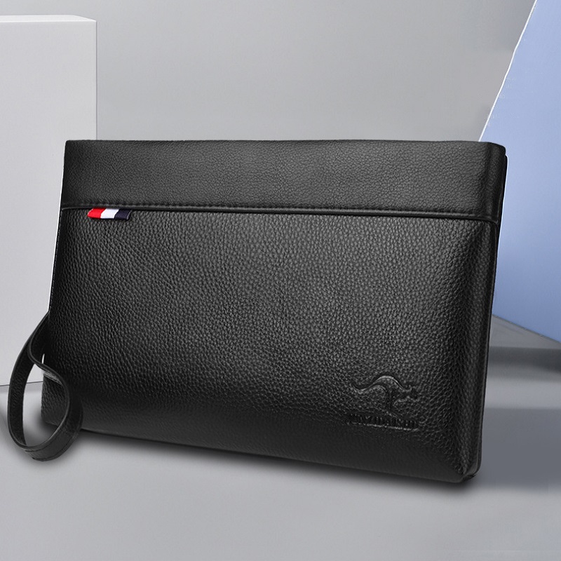 Leather Wallet Men - Tas Genggam Pria Bisnis Kapasitas Besar