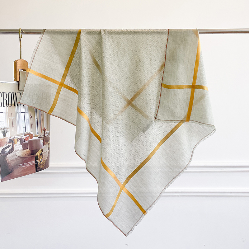 Cashmere Scarf - 100% PURE CASHMERE Selendang Persegi Hijau