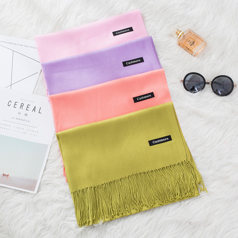 Cashmere Scarf - Syal Wanita 2020 Warna Polos Mode