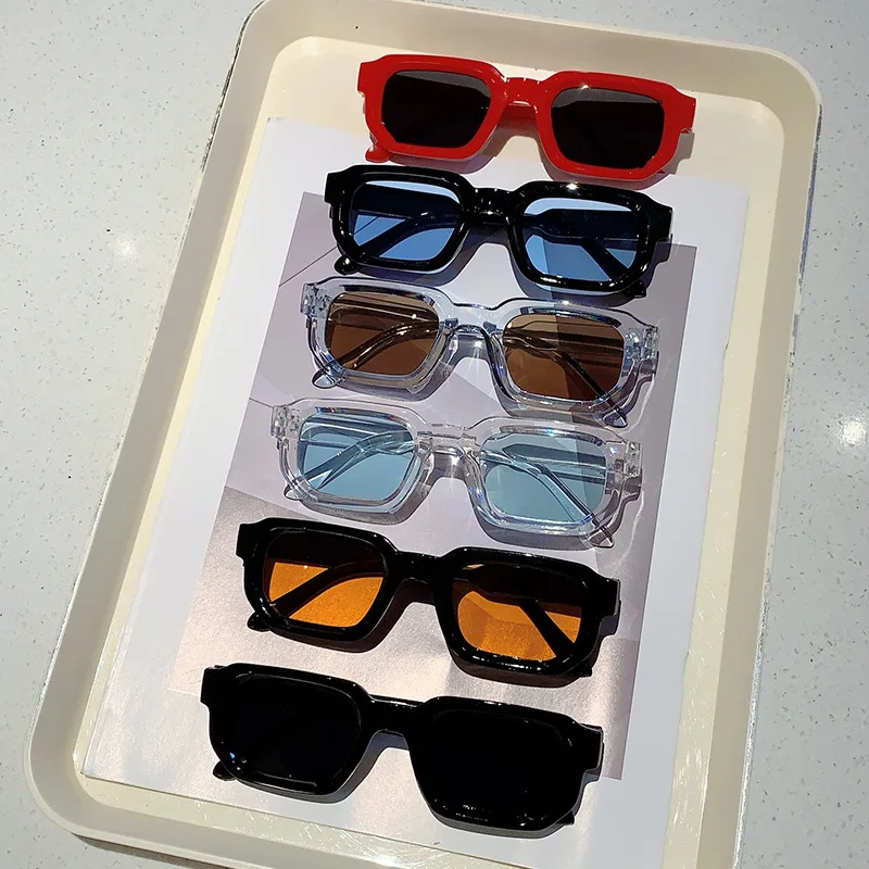 Designer Sunglasses - Kacamata Hitam Bingkai Persegi Panjang Vintage