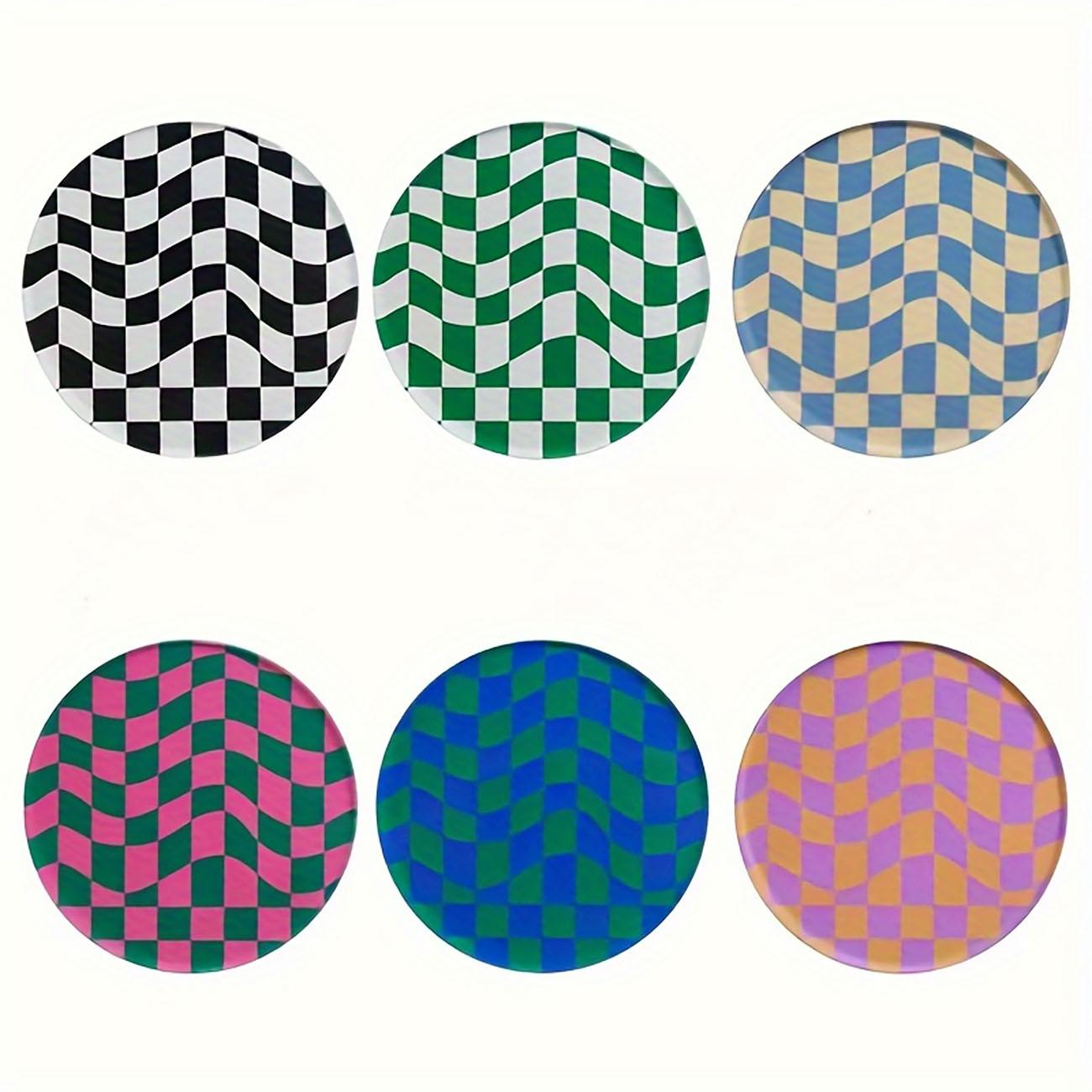 6 Buah - Tatakan Gelas Kayu, A - Marble Coaster Set ulasan dan harga