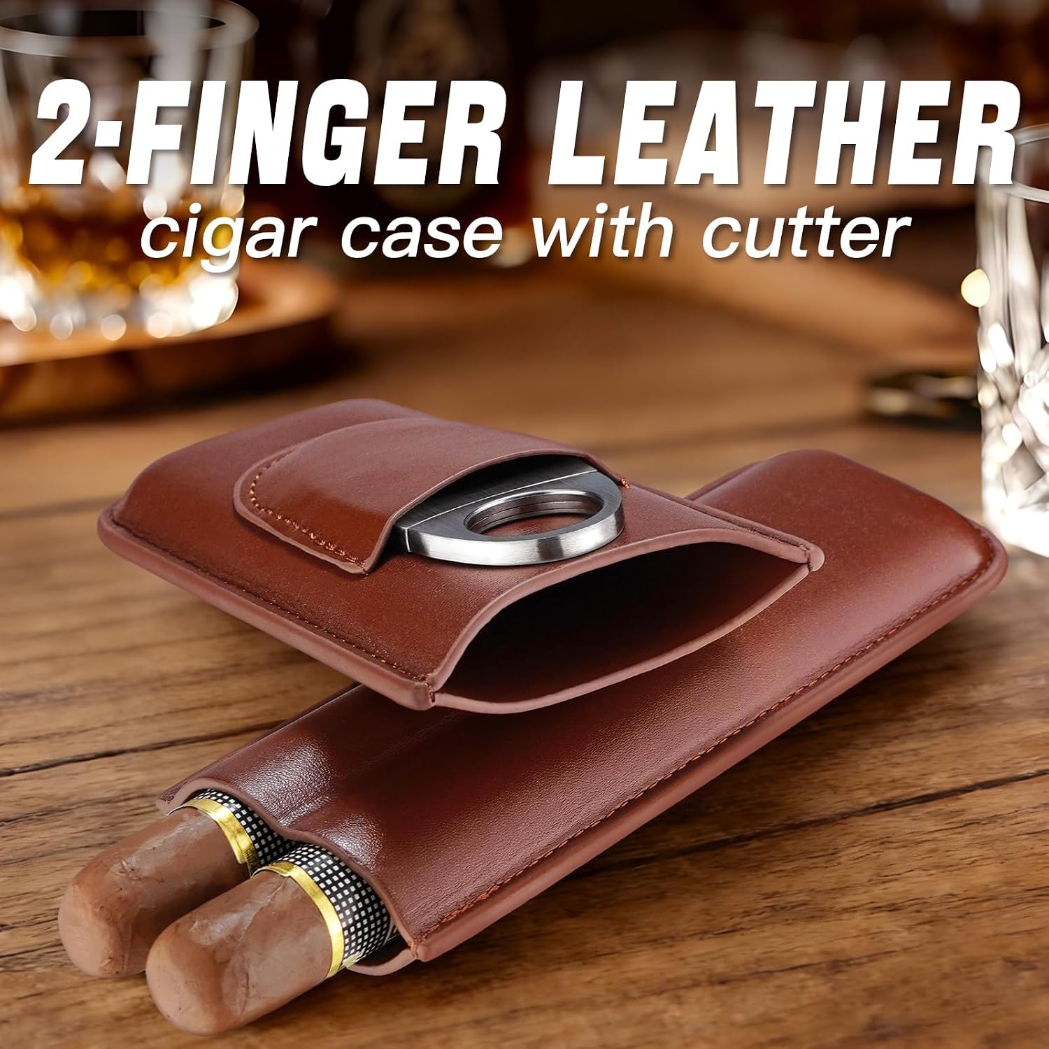 Kotak Rokok Portabel dengan 2  - Premium Cigar Case ulasan dan harga