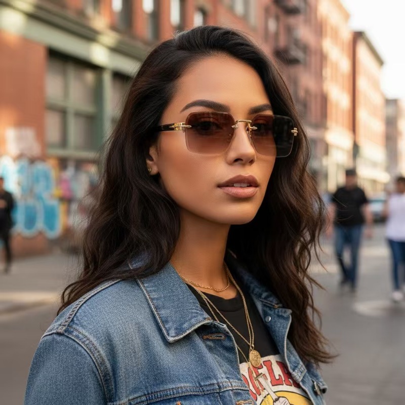 Kacamata Hitam Tanpa Bingkai,  - Sunglasses Uv400 ulasan dan harga