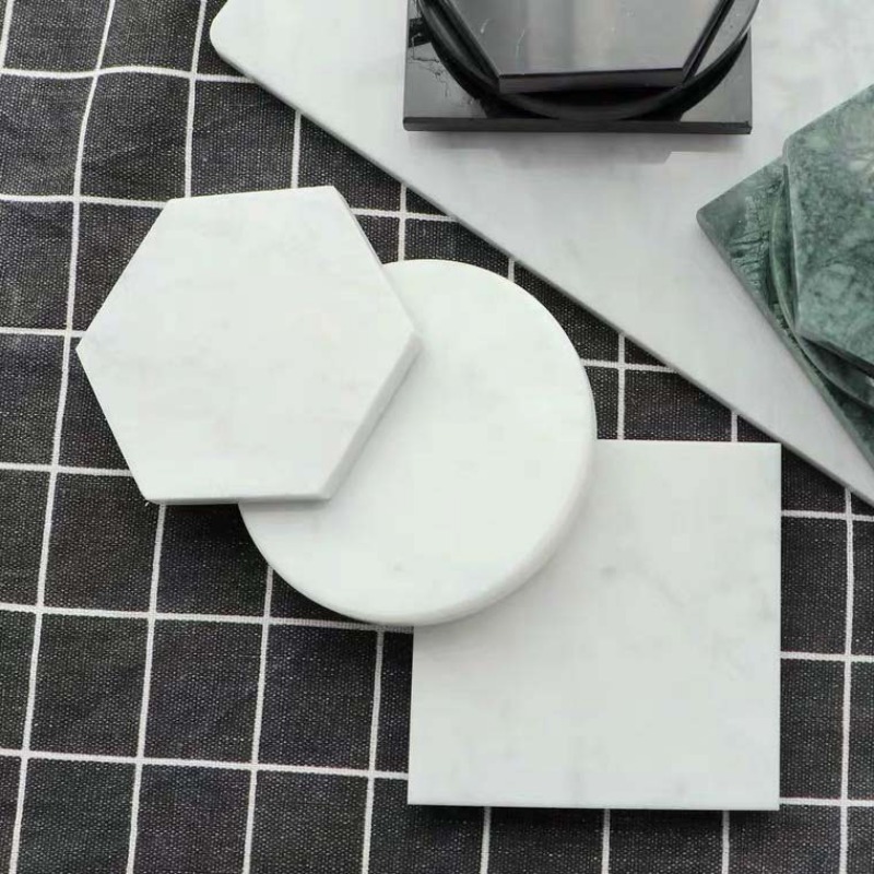 1 buah coaster marmer bulat an - Marble Coaster Set ulasan dan harga