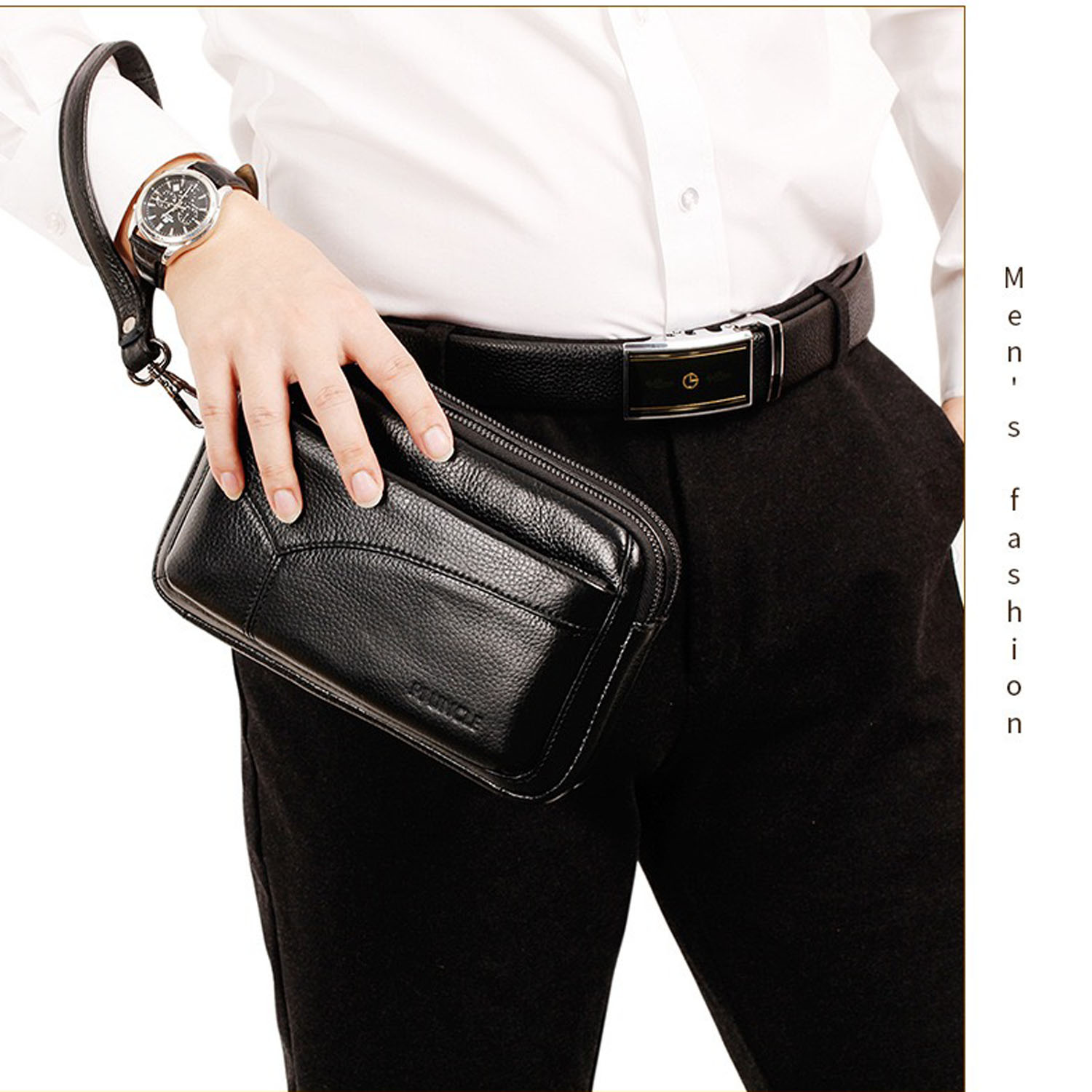 Tas Clutch Bisnis Kulit Asli P - Leather Wallet Men ulasan dan harga