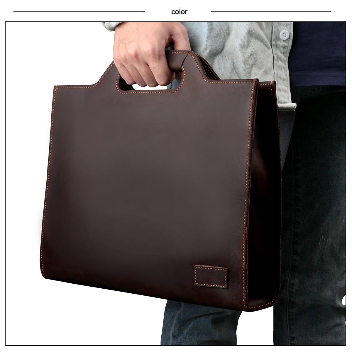 Tas laptop pria, tas bahu pria - Leather Briefcase ulasan dan harga